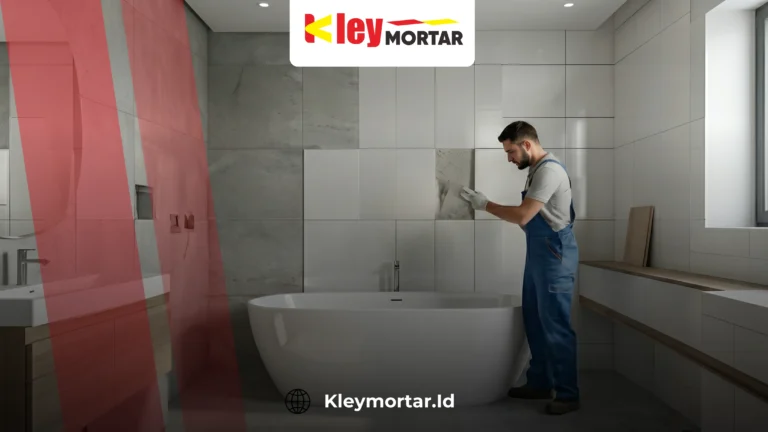 keramik dinding kamar mandi lepas akibat daya rekat perekat yang kurang optimal