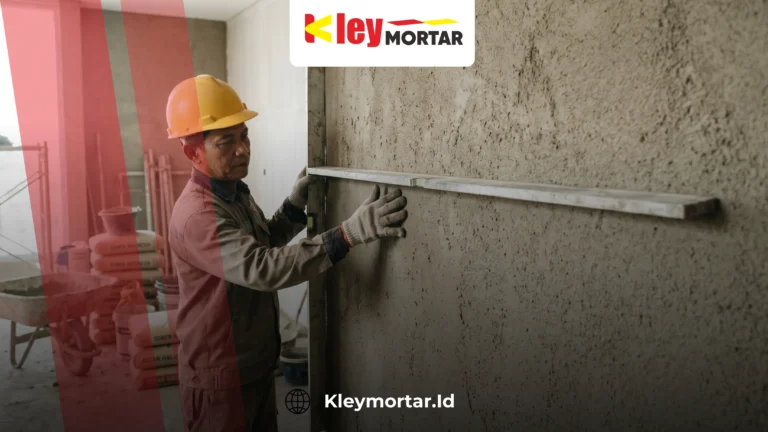 plester dinding siap diaci pada proyek rumah