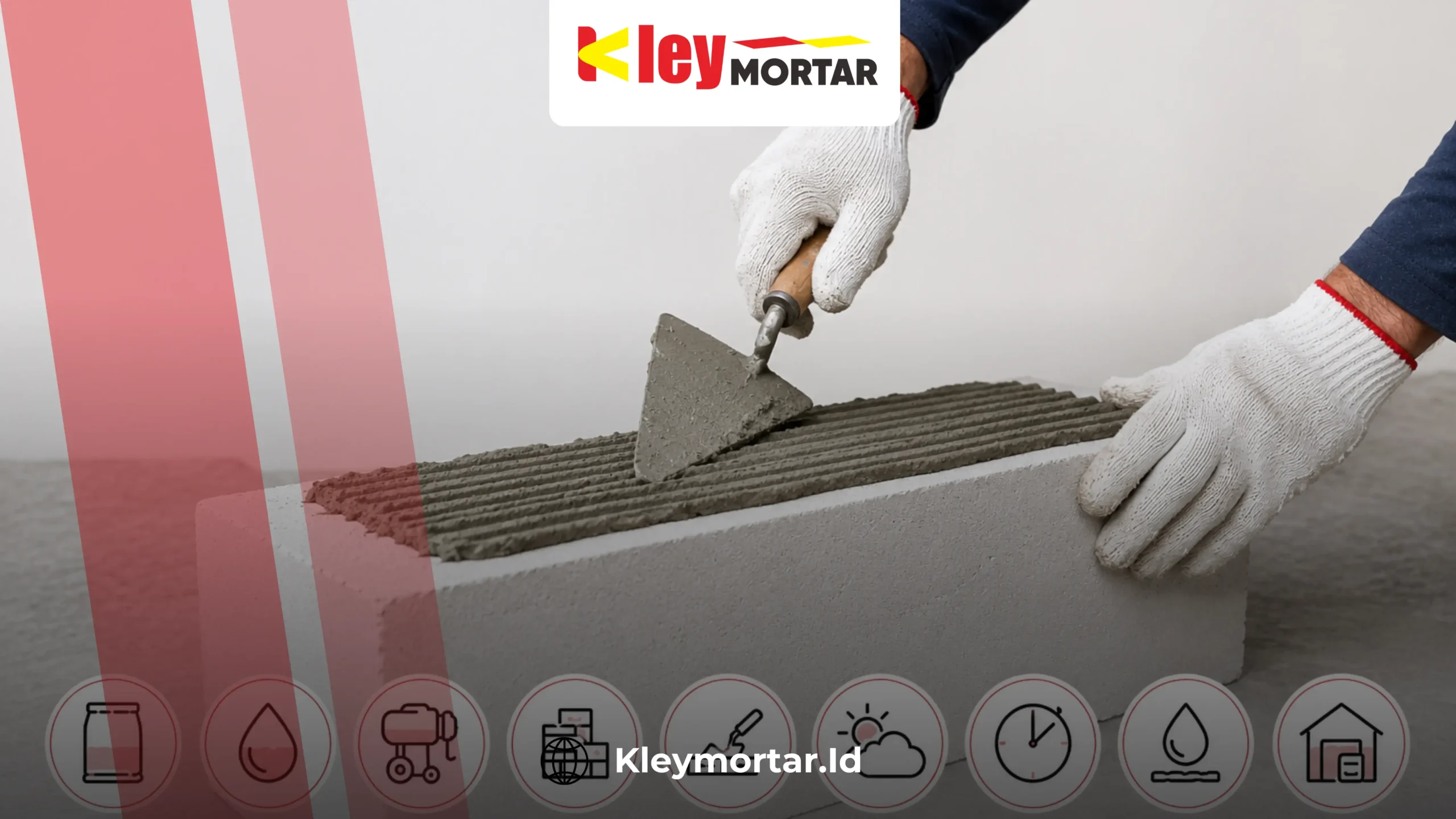 Kekuatan mortar instan pada pemasangan bata ringan.